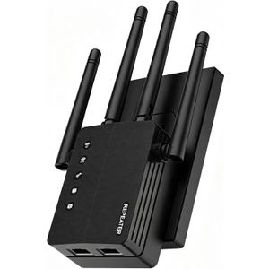 1200Mbps Dual Band 5GHz/2.4GHz WiFi Extender, WiFi Extender Signal Booster, 12880 Sq.Ft Coverage, 105-Device Support, Setup for Home & Outdoor Use
