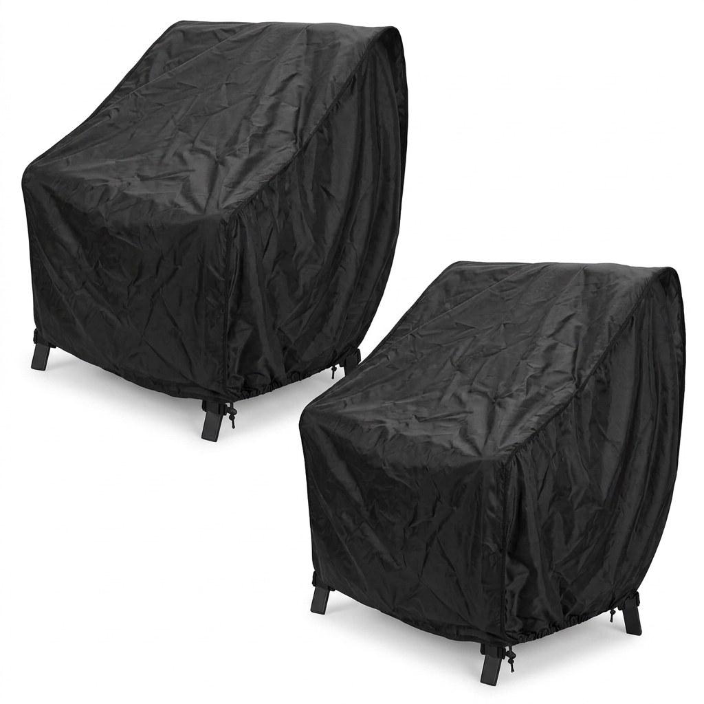 Outdoor lounge furniture cover, Black, Count of 2, Patio Seat Cover, Size 40x35x33 inches