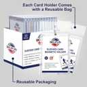 20-Pack One Touch Sleeved-Card Magnetic-Holders - 35PT Trading Card Holders, UV Protection Clear Acrylic Card Cases, Magnet Case Protectors for Game Cards, Baseball Cards, Sports Cards, Standard Cards