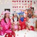 Suncalla 4 Sets DIY Easter Cowboy Hats Western Rodeo Hats with Feathers, Bandana, Heart Sunglasses Paint Glitter for Adult