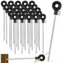 25 Pcs Electric Fence Wire Insulator Stand Off Screw in Insulator Black Fence Post Insulator Long Arm Wood Post Insulator for Tape Rope Electric Wire Animal Agricultural Garden Fence