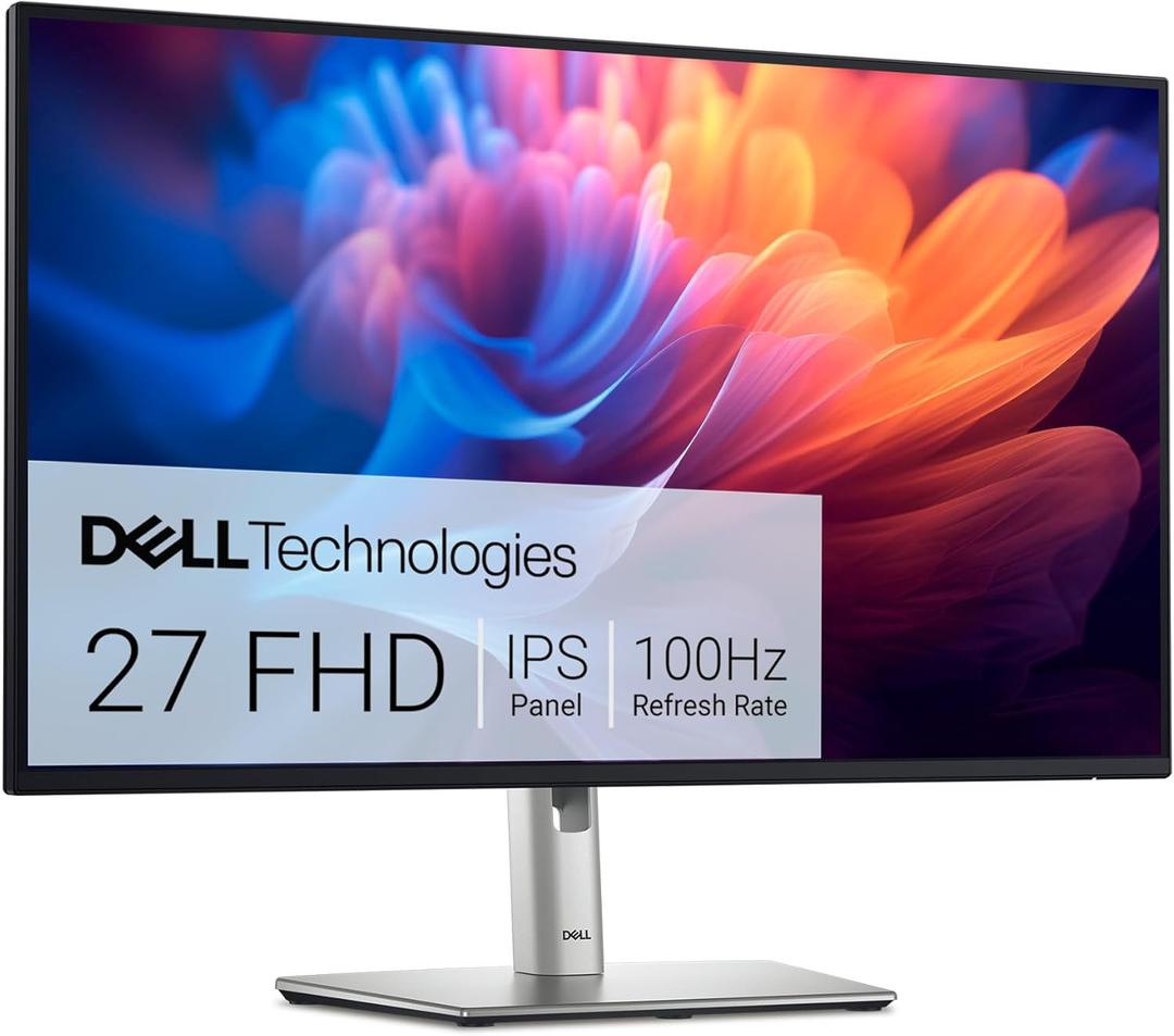 Dell 27 Monitor - P2725H - 27-inch Full HD (1920  1080) 100Hz Display, IPS Panel, 99% sRGB, 1500:1 Contrast Ratio, Tilt/Swivel/Pivot/Height Adjustable, 3-Year Advanced Exchange Service - Black