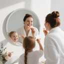 28 Inch Round Frameless Bathroom Mirror, Beveled Round Mirror, Circle Vanity Mirror with 1" Beveled Edge for Bathroom, Entryways, Living Room