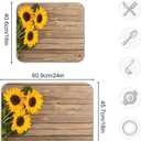 Dish Drying Mat Sunflowers On Wooden, Absorbent Reversible Flowers Drying Mat Dishes Pad Dish Mats for Drying for Kitchen Counter Decor 18x24 Inch