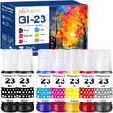 Compatible G620 Printer Ink GI-23 Replacement for Canon GI23 Ink Refill Bottle Work for Canon G620 G520 Printer (7-Pack, Black *2, Cyan Magenta Yellow Red Gray *1)