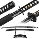 Hand-Forged Steel Samurai Sword Clay-Tempered Blade, Unsharpened Practice Katana, Full Tang Construction, Well-Balanced for Advanced Practitioners & Collectors