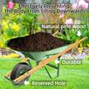 Wood Replacement Wheelbarrow Handles Kit with 304 Stainless Nuts and Bolts, Includes 2 Wedges Tough Seal Coat and Pre-Drilled Holes for Easy Installation