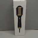 Hair Dryer Brush Blow Dryer Brush in One, 4 in 1 Hair Dryer and Styler Volumizer with Oval Barrel, Professional Salon Hot Air Brush for All Hair Types, Gold