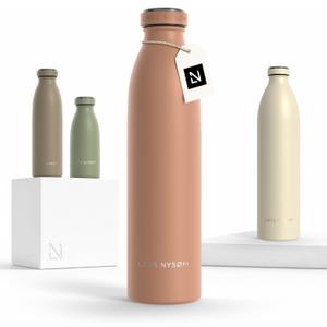 LARS NYSM Stainless Steel Insulated Water Bottle 12oz 17oz 25oz 34oz 51oz | Insulated Thermo Flask for Hot and Cold Beverages | Leakproof Drinking Bottle (Blush Rose, 25.4oz)