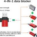 2 x BUISAMG Data Blocker, 4-in-1 Universal USB Data Blocker, Protection from Illegal Downloading, Hacking Proof 100% Guaranteed, for iPhone 15 16 and Any USB Device Charging. 2-Pack
