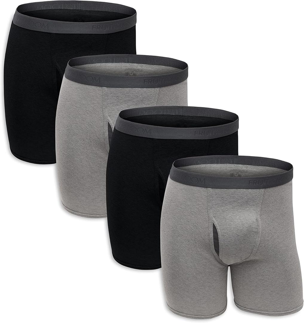 Fruit of the Loom Men's Premium COOLZONE Boxer Briefs, black/Gray (4 Pack), X-Large