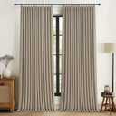 70 Inch Extra Wide Blackout Curtain 2 Panels 84 Inches Long for Living Room, Pinch Pleated Natural Linen Cream Beige Thermal Drapes with Back Tab Noise Canceling Privacy for Bedroom Large Window Birch