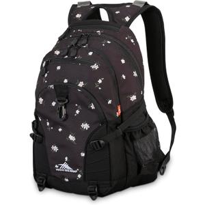 High Sierra Loop-Backpack, School, Travel, or Work Bookbag with tablet-sleeve, Floral/Black, One Size