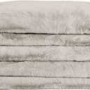 UnHide Cuddle Puddle - Faux Fur Blanket - Oversized, Lightweight, Extra Soft Blanket - Machine Washable - Add a Layer of Softness to Any Bed or Couch - 100” x 100” - Greige