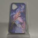 Compatible for iPhone 16 Plus Case Cute with Card Holder Shockproof Slim Slot Phone Wallet Cover for Women/Blue Pink Marble Natural Stone Swirls Painting Abstract