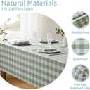 Veblandy Checkered Tablecloth Rectangle Waterproof Gingham Table Cloth Washable Buffalo Plaid Table Cover Wrinkle Free for Kitchen, Dining and Outdoor Picnic, 52 x 70 Inch, Sage Green and White