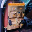 7-Compartment Tactical Car Seat Back Organizer, MOLLE/Velcro Compatible, Waterproof, Ripstop 600D Polyester Fabric, Quick Adjust Buckle Straps for Universal Fit on Most Cars/Trucks/Jeeps (khaki)