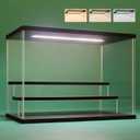 NONEMEY Clear Acrylic Display Case Stand with Led Light 2/3/4/5/6 Tier Storage Box Showcase Dustproof Organizer Box for Collectibles (3Tier 12.4*7*9inch)