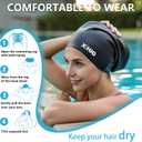 Extra Large Swim Cap Women Adult,Swim Cap for Long Hair Dreadlocks Weaves Curls Afros and All Head Types,High Elastic Silicone Swimming Cap for Women and Men Keep Hair Dry(Purple)