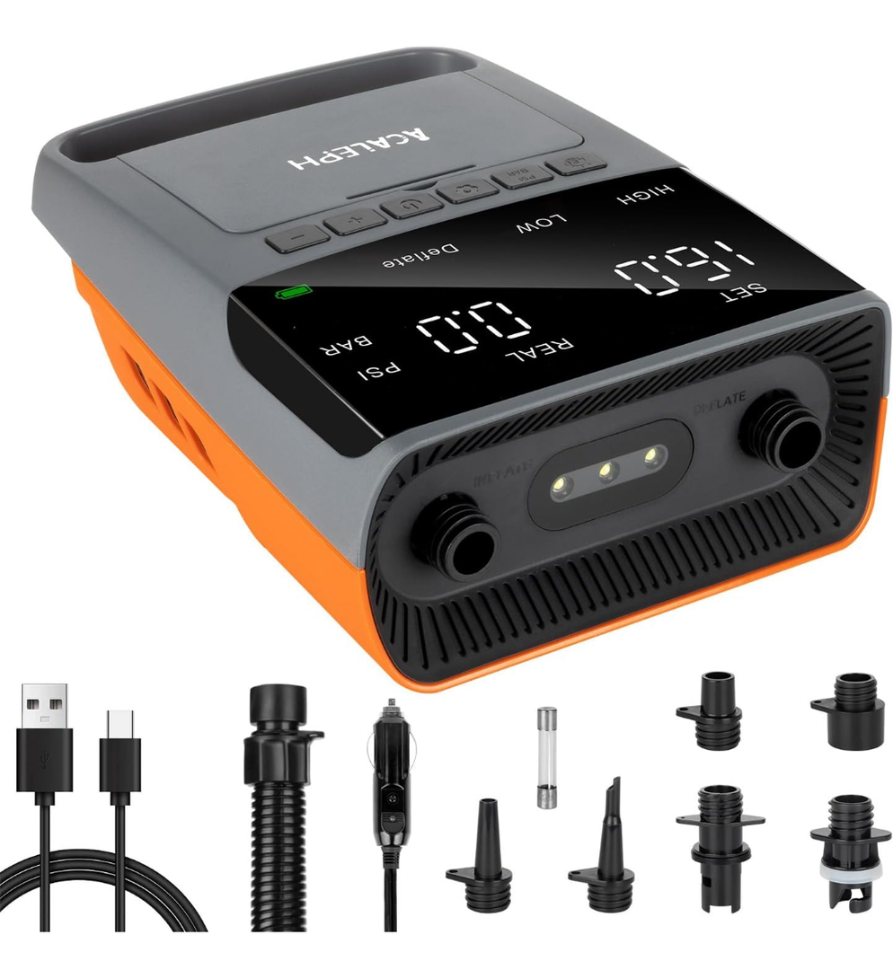 Rechargeable Paddle Board Pump 13500mAh, ACALEPH 20PSI High Pressure Electric SUP Air Pump, Dual-Stage, Auto Off/Quick Inflation/Deflation Function,for Inflatable Stand Up Paddle Board,Kayak,Tent