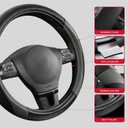 Rubbermaid Steering Wheel Cover – Universal Fit 14.5"–15" Steering Wheel Cover, Anti-Slip Grip, Breathable Leather, All-Season Protection, Interior Upgrade for Cars, Trucks, SUVs - Gray