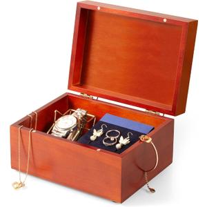 DRASTAR Keepsake Box, Wood Memory Box with Lids, Wooden Jewelry Box, Memory Box, Small Decorative Wooden Box,Brown