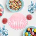 Veemoon Sea Shell Candy Boxes, 10pcs Sea Clam Favor Box Plastic Chocolate Container Seashell Jewelry Case Party Seashell Holder for Wedding Birthday Beach Party Decorations, Pink