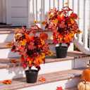 2 Pcs Fall Trees for Porch 2ft Artificial Maple Trees Autumn Decor
