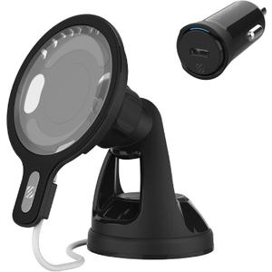 Scosche MSHWDPD20 MagicMount Windshield/Dashboard Suction Cup Mount for MagSafe Wireless Charger, (Charger not Included) Car Stand for MagSafe Charging Pad Compatible with iPhone 16/15/14/13/12 Series (Black)