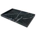 OAIQNUJ Natural Marble Vanity Tray, 10"x6" Genuine Black Marble Tray for Bathroom/Kitchen/Dresser, 11,7×8 inch