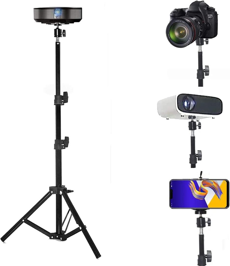 Coret Projector Tripod Stand, Portable Mount Floor Stand, Photography Light Stand, Outdoor Camera Tripod Stand with Ball Head for Projector,Camera, Webcam,Smartphone (18-43in)