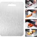 Titanium Cutting Board - 2025 New Upgrade 100% Pure Titanium Cutting Boards for Kitchen Double Sided Titanware Cutting Board,Hygiene Durable Dishwasher Safe Chopping Board(16.1‘’LX10.1‘’W)
