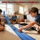 Flexible Race Track 15 Ft Starter Set, Flex Tracks for Kids 3+ with Strong Suction Cups, Flexible Car Race Ramp Track Compatible with Hot Wheels and Diecast 1/64 Cars, Portable Rolls Up Race Tracks