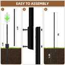 15 Pack Metal Fence Post Black Splicing, 7FT Heavy Duty Garden Fence Post, Fence Posts No Dig U Post for Wire Fence, Lawn, Garden, Farm