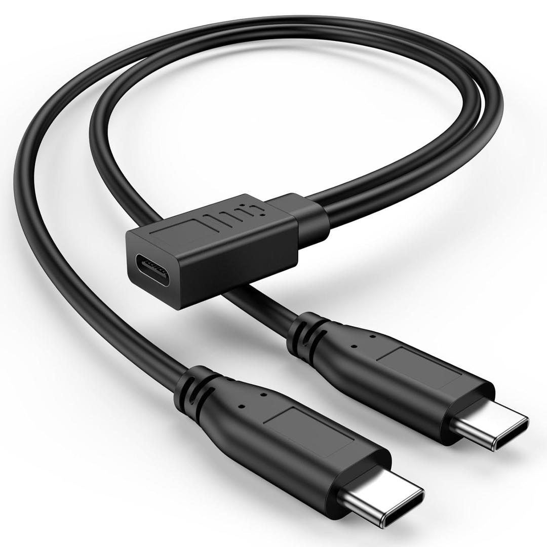 USB C Splitter 1 in 2 Out, USB Type C Splitter, USB C Female to Dual Type C Male Port Power Charging Cable (Only for Charging, Can't Transmit Data)