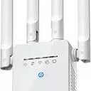 WiFi Extender Signal Booster, Long Range Internet Booster Extender for Home, Mesh Wi-Fi 6X Faster Wireless WiFi Repeater with Ethernet Port, Broader Coverage Than Ever, 1-Tap Setup