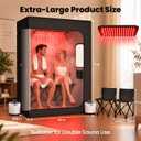 Portable Infrared 2 Person Saunas for Home,Sauna Box with 160 Leds Red Light Therapy,Steam Sauna Tent with 2 Steamers,2 Folding Chairs,5-Layer Waterproof and Remote Control,Full Body Home Spa