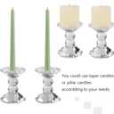 2-Pack Crystal Candle Holders, Clear Crystal Taper or Pillar Candlesticks, Table Centerpiece Home Decor for Wedding, Dining, Party(4.9in Tall)