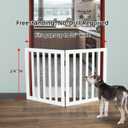 ZJSF Freestanding Indoor Dog Gate for House Foldable Wood White Puppy Gate for Doorways Pet Gate for Stairs Extra Wide Pet Fence 24" Height 2 Panels