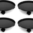 Plant Caddy with Wheels Heavy Duty,4 Pack of Plant Pallet Caddy,Round Potted Plant Stand Mover,Rollers Dolly Trolley Tray with Wheels (15.5" 4pcs Black)