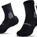 BRISIRA Coolmax Bamboo Viscose Kids Socks Compression Athletic Hiking Running Sports Boys Socks Moisture Wicking for Youth (Small, Black-3pack)