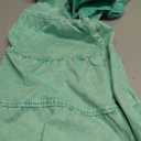 GRAPENT Button Down Denim Dress for Women Babydoll Tiered Short Sleeve Jean Shirt Dresses Color Verdant Green Size Large Size 12 to 14