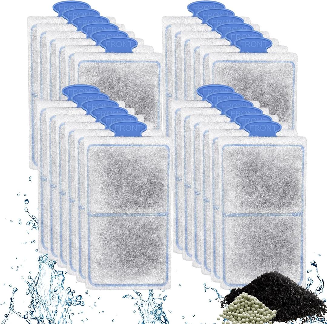 driamor 24 Pack PF-S Filter Cartridges Compatible with PF10 Power Filters, Small Fish Tank Filters Cartridge Replacement with Zeolite