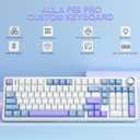 AULA F99 Pro Wireless Mechanical Keyboard with Knob,Creamy Sound,Tri-Mode BT5.0/USB-C/2.4GHz Hot Swappable Keyboard,Gasket Structure,RGB Backlit Computer Gaming Keyboards (With Knob-White&Blue&Purple)