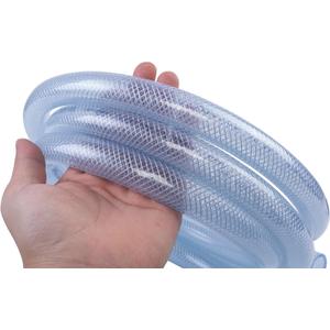 High Pressure Braided Clear Flexible PVC Tubing 1/2" ID, 25ft