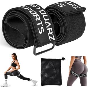 Booty Bands for Working Out, Blood Flow Restriction Bands for Women/Men, Adjustable Velcro Occlusion Resistance Bands BFR Training Bands for Glutes & Hip Building 2 Pack (Black)