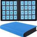 16 Pocket Top loader Binder, Holds 640 Top Loaders,Top Loader Binders for 3" x 4" Rigid Cards,Top loader Card Binder for Hard Plastic Top Loaders (Large, Sky Blue)