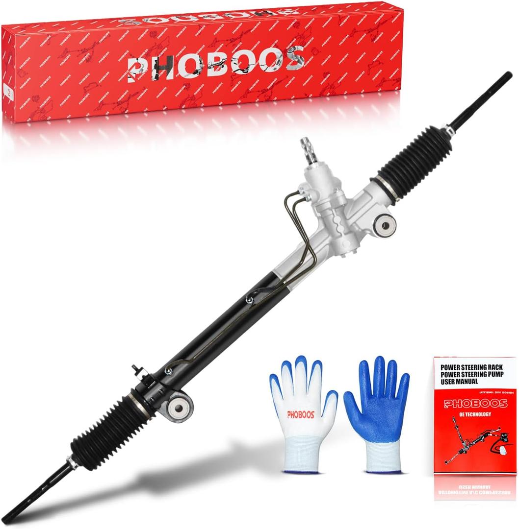 PHOBOOS Hydraulic Power Steering Rack and Pinion Assembly Compatible with Toyota Sienna 2004-2006, Toyota Sienna 2007-2010 3.3L, 3.5L, New Unit, Leak Resistance, Direct Fit, Ref. 26-2619