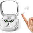 Xmenha Flat Sleep Mini Invisible Small Tiny Earbuds Wireless Bluetooth Ear Buds for Sleeping Headphones Micro Smallest Discreet Sleep Earbuds Earphones for Side Sleepers, Small Ears Canals Women, Work