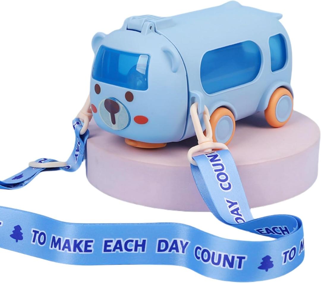 Portable Water Cup In Bus Shape With Strap For Sports School 16.9 Oz Reusable Water Bottles Portable Water Cup In Bus Shape With Strap For Sports School 16.9 Oz Reusable Water Bottles